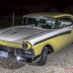 Two-tone yellow and silver vintage car